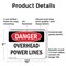 Signmission Overhead Power Lines Danger Sign, Plastic, 10in W x 7in L, 2PK OS-2PACK-DS-P-710-L-1682 - alternate 3